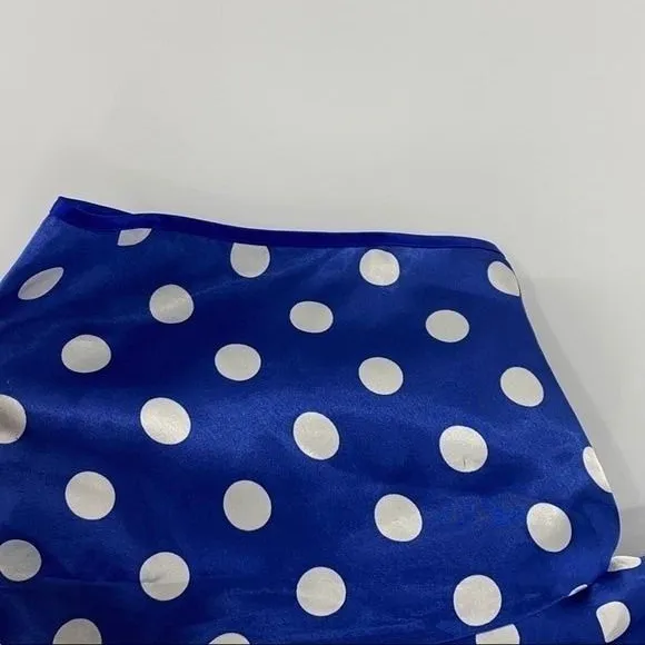 Victoria's Secret Polka Dot Sleep Shirt Womens Size S Blue Vintage Y2K Satin Top - Image 4