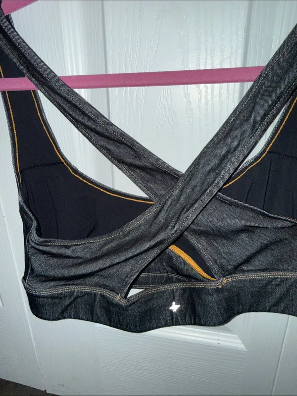 HALARA Black Denim-Look Sports Bra - Image 2