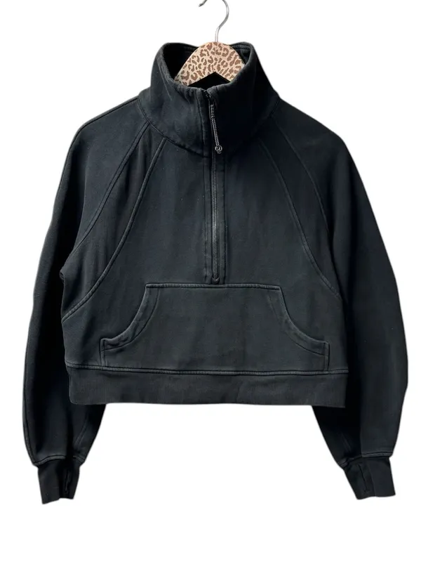 Lululemon Scuba Oversized Funnel Neck Fleece Sweatshirt Black W3FJ6S XS/S - Image 3