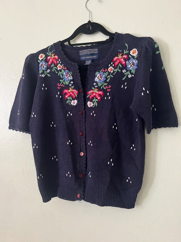 Herman Geist Vintage Hand Embroidered Sweater - Image 4