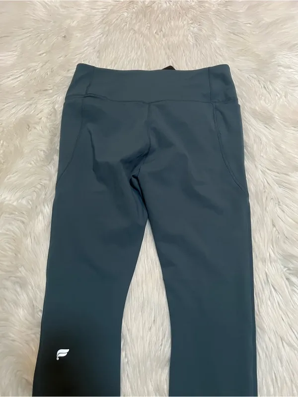Fabletics Womens Size Large Oasis PureLuxe Crossover 7/8 Legging Green High Rise - Image 7