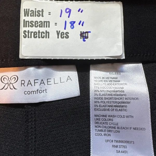 Rafaella Comfort Plus Size Black Skirt/Skort Women's 2XL Stretch Career‎ - Image 3