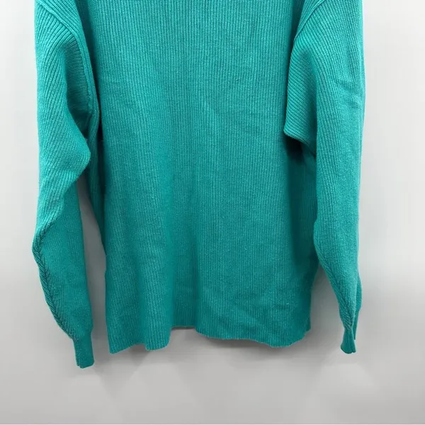 Free People Oasis Blue Softly Structured Knit Tunic Turtleneck Sweater‎ Size XS - Image 4