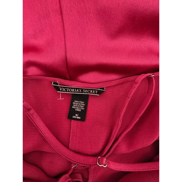 Victoria's Secret Jumpsuit Womens M 407875-EQU Pink Satin Wide Leg EUC - Image 3