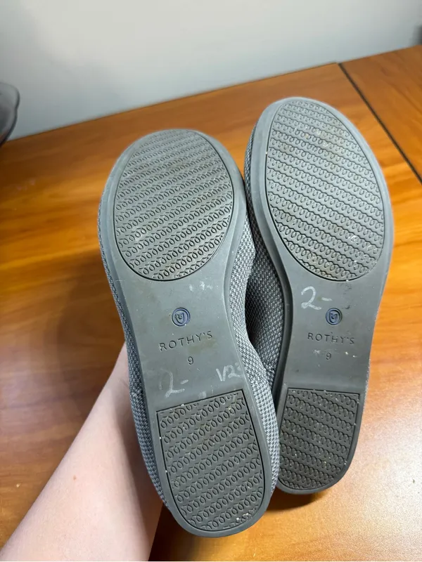 Rothy’s “The Flat” Round Toe Charcoal Grey Ballet Flat Shoe Comfort Slip On Mesh - Image 4