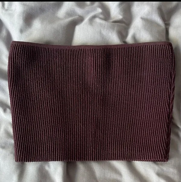 Aritzia Babaton Ribbed Maroon Tube Top - Image 2
