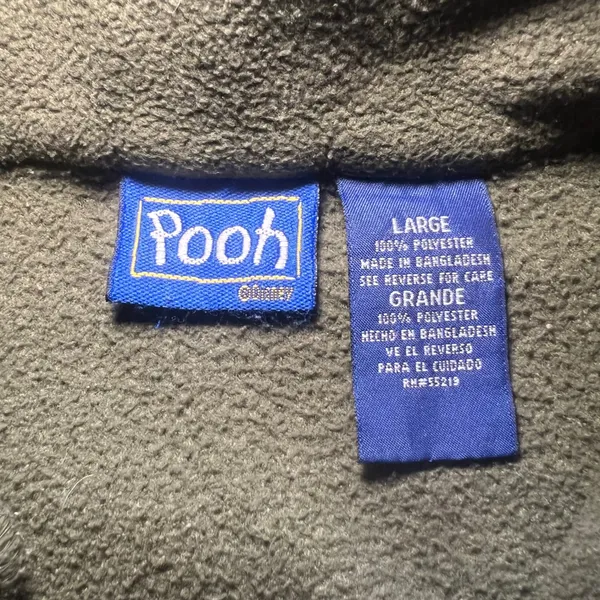 Winnie the‎ Pooh Disney Piglet Fleece 1/4 Zip Pullover Sweater Adult Large Green - Image 3