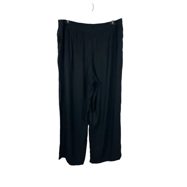 Gap Relaxed Fit Black Crinkle Pull On Elastic Waist Full Length Pants XL NWT - Image 2