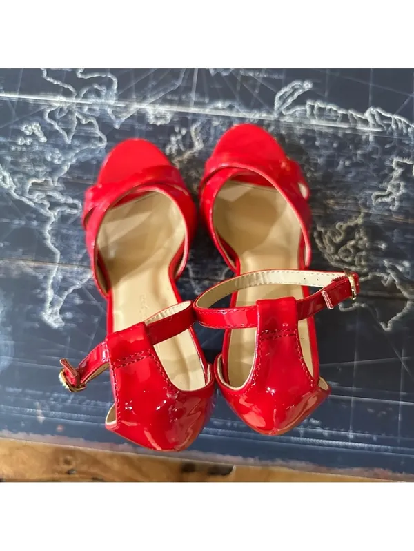 Wild Dive Red Ankle‑Strap Chunky Heels – Size 8 - Image 9