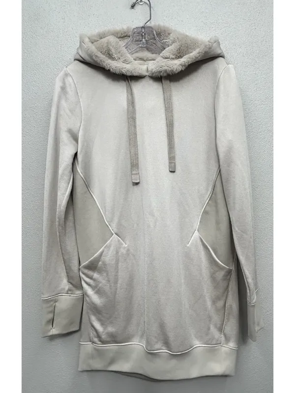Athleta Triumph Hoodie Dress Women Small Beige Pockets Athleisure Hooded - Image 5