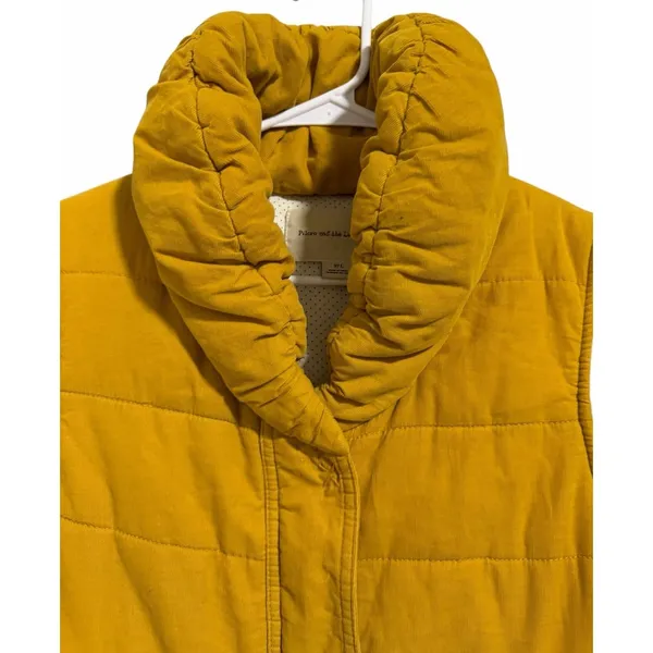 Pilcro and the‎ Letterpress Corduroy Puffer Vest Mustard Yellow Women's Large - Image 3