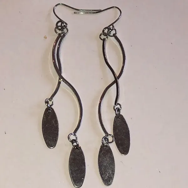 Elegant Silver Tone Boho Dangle Earrings - Image 3