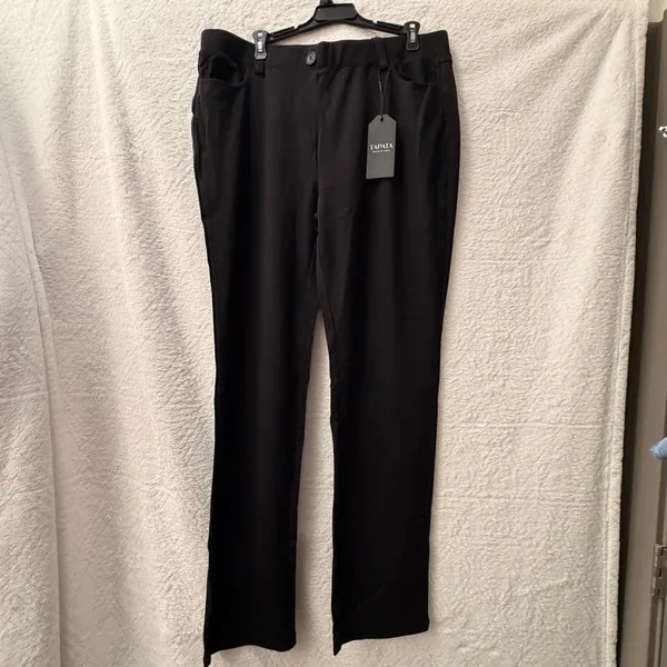 NWT Women's Black Stretch Slacks | Black Stretch Work Pants | Size XL (34”) - Image 2