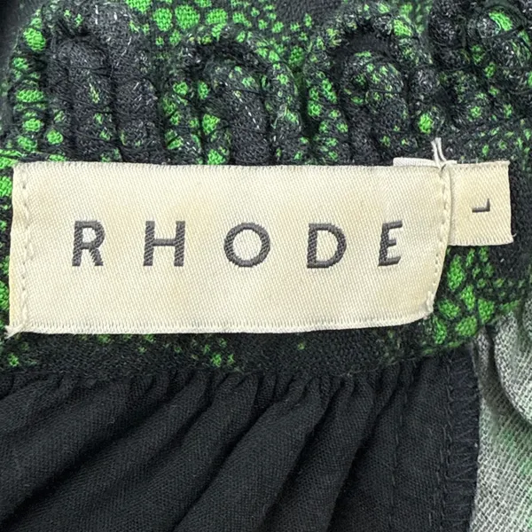 RHODE Aderyn Cotton Linen Tiered Maxi Dress Emerald Savoy Lace Green Black Large - Image 9
