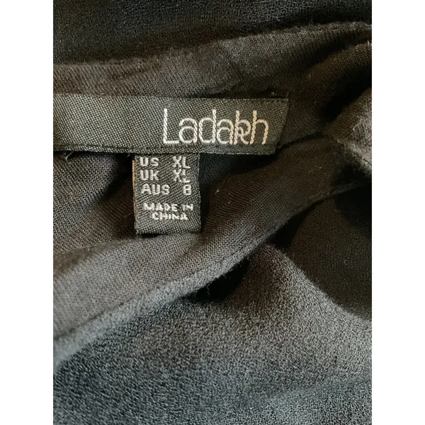 Ladakh XL Black Maxi Dress Halter‎ Sleeveless Crisscross Back Casual Party - Image 6