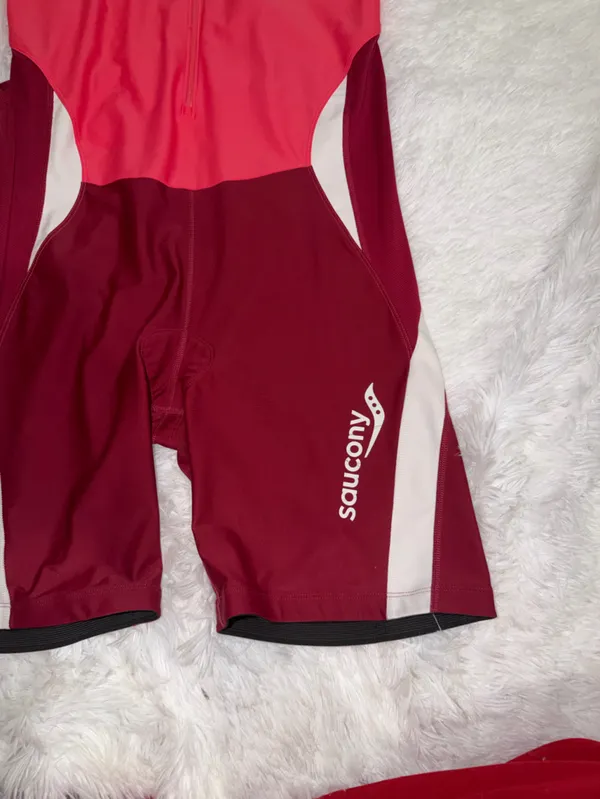 Saucony Women's Triathlon Suit Two-Tone Front-Zip One-Piece Swimsuit size XL - Image 3