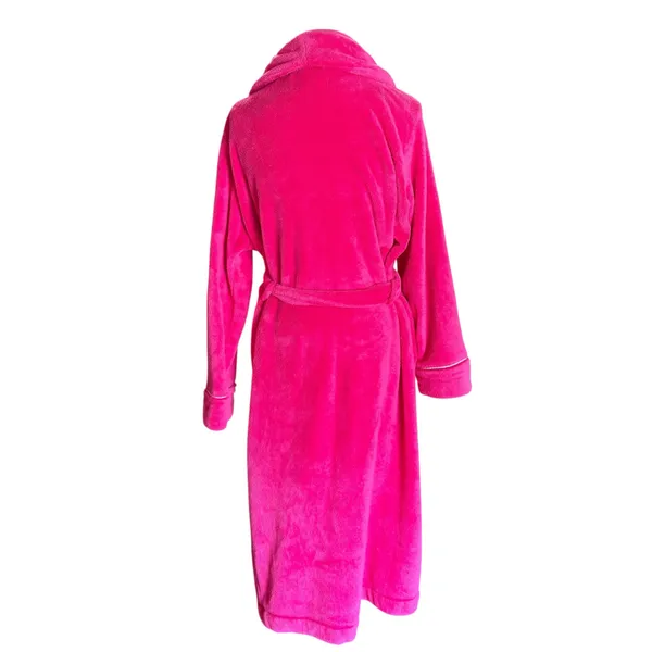Victoria's Secret Cozy Plush Robe Vibrant Hot Pink Color Matching Fabric Belt XL - Image 5
