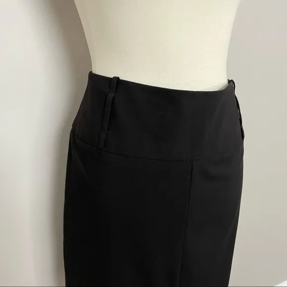 Sharagano Studio Skirt Straight Midi High Waisted Back Split Bet Loops Black - Image 2