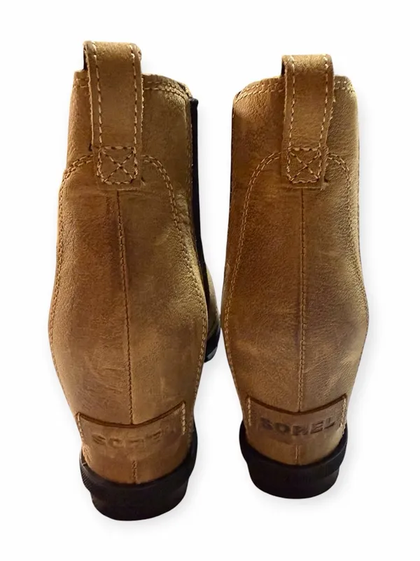 Sorel Joan of Arctic Wedge ll Chelsea Suede Boots Tan Brown Women’s Size 7.5 - Image 4