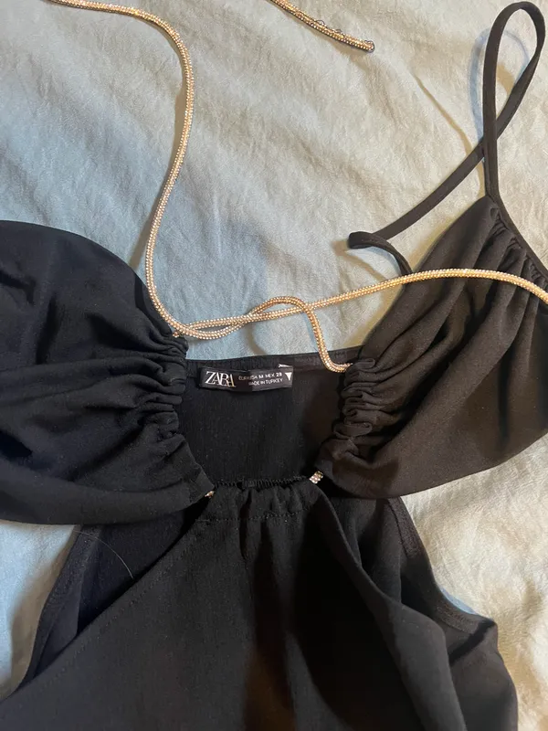 ZARA Cut Out Rhinestone Dress - Image 4