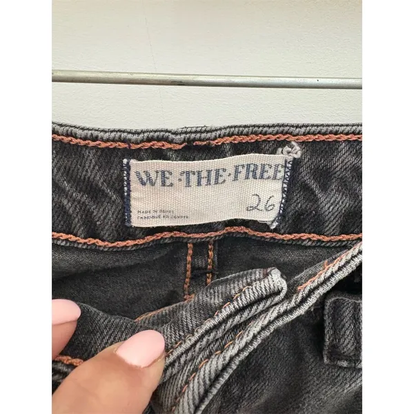 We The Free Women's Black Straight Jeans Size 26 Distressed‎ Denim - Image 3
