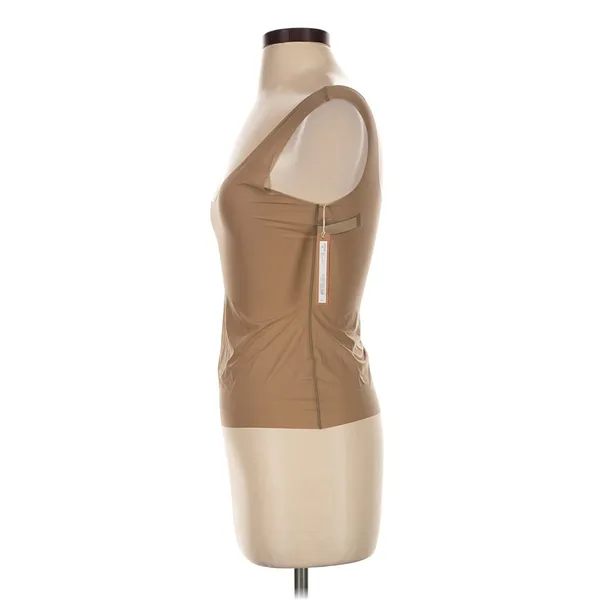 SKIMS Double Layer Sheer Tank Top Truffle Brown Size S NWT Stretch Bodycon - Image 4