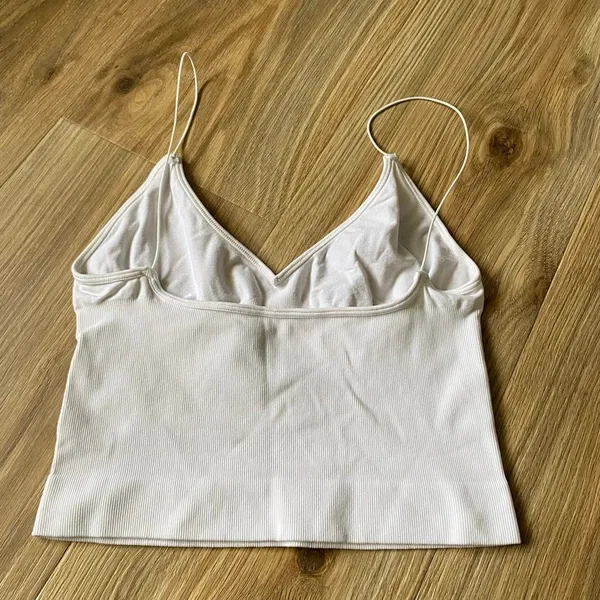 Intimately Free People White Seamless Brami Tank M/L Ribbed Cami Crop Top - Image 3
