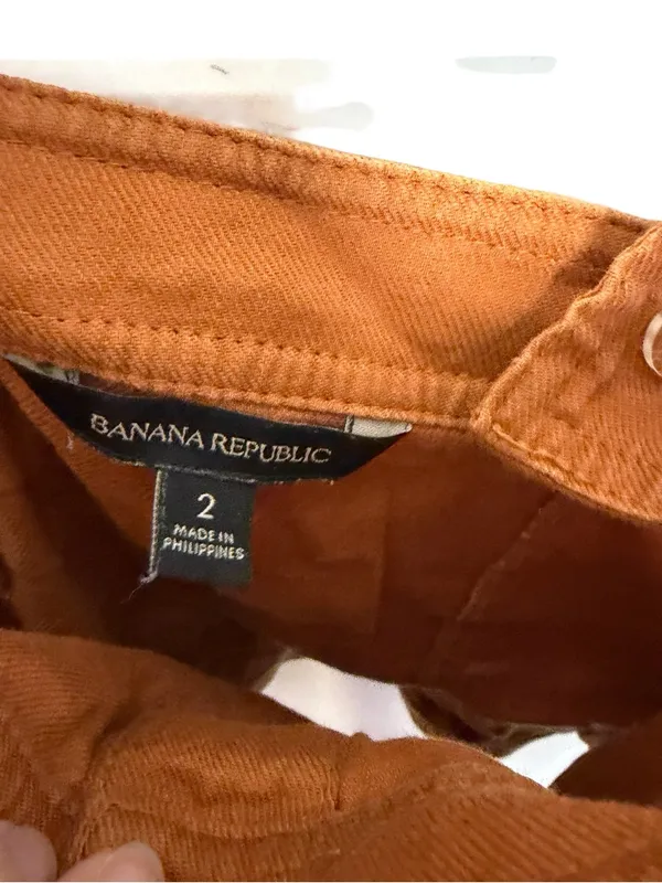 ✨🧡 Banana Republic Rust Linen Blend Button Front Crop Top Size‎ 2 Coastal 🧡✨ - Image 4