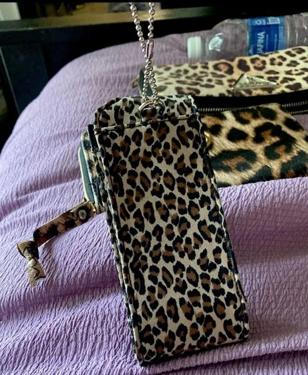 Leopard Print Bag/Case Tan - Image 6