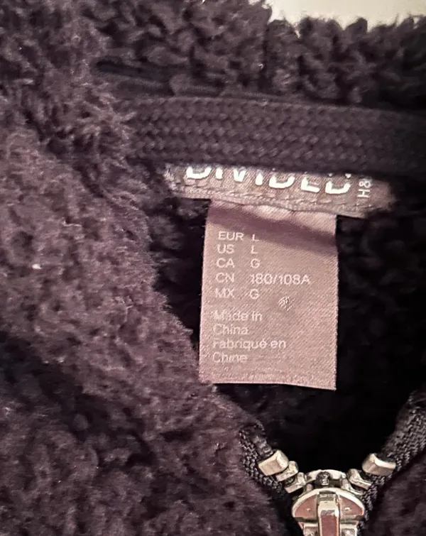 Fluffy Black quarter zip sweatshirt Hoodie - Image 3