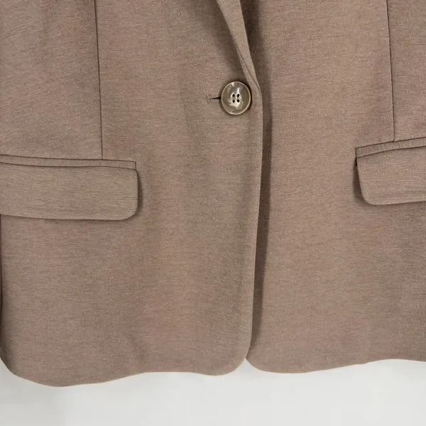 Samantha Brown Blazer‎ Jacket Womens Medium Brown Notch Lapel Single Breasted - Image 5