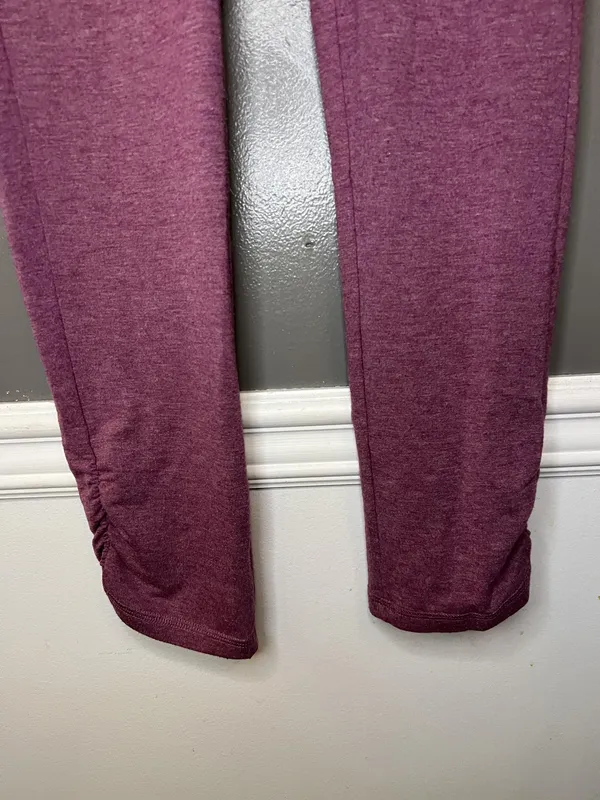 Daisy Fuentes Pants Womens Medium Purple Heather Jogger Lounge Drawstring Ruched - Image 3
