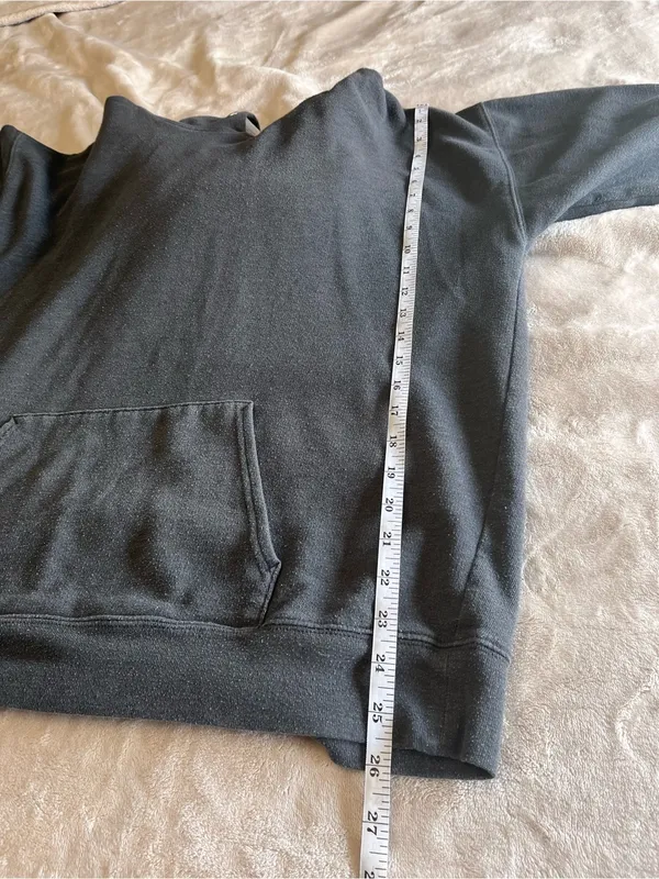 Vintage Gray Pullover Hoodie Sweatshirt Unisex Staple Layer Adult Sz L GUC - Image 5