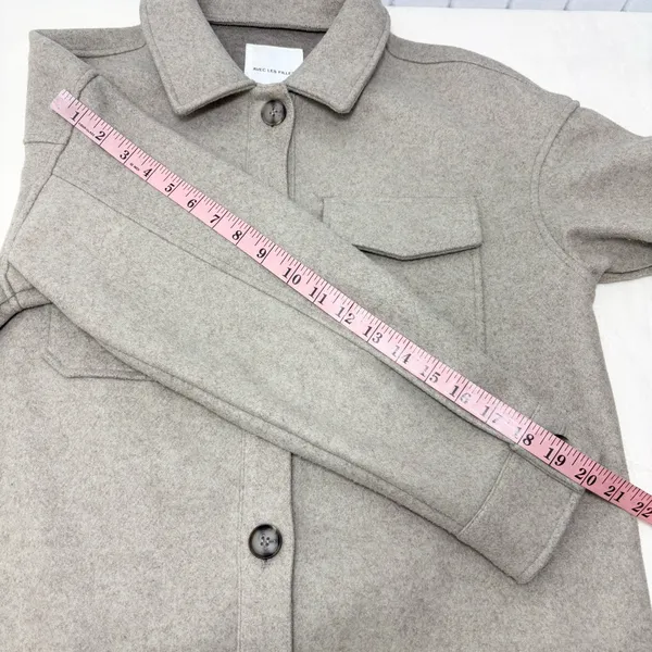 Avec Les Filles Tan Oat Melange Utility Shacket‎ Jacket Size S - Image 5