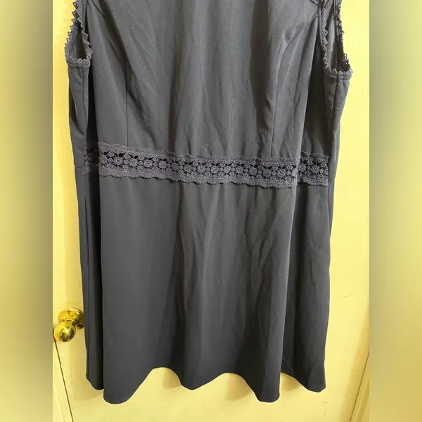 Speechless Navy Blue Lace-Trim A-Line Dress Size‎ 24 - Image 3