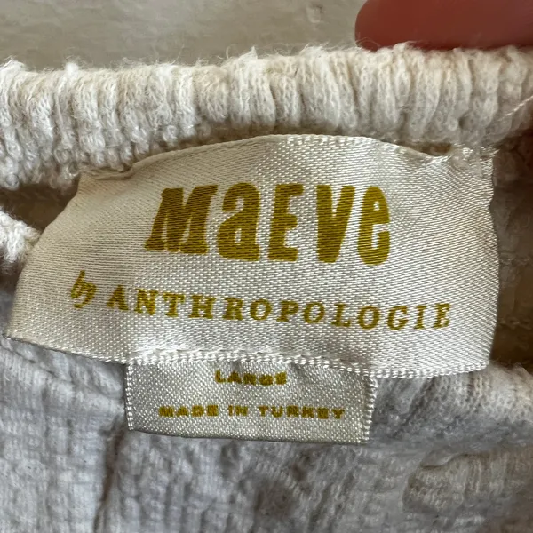 Maeve Anthropologie Babydoll Top Romantic Cottagecore‎ Soft Girl Coquette Large - Image 3