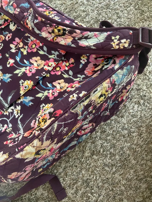 Vera Bradley Campus Backpack Maroon Floral - Image 9