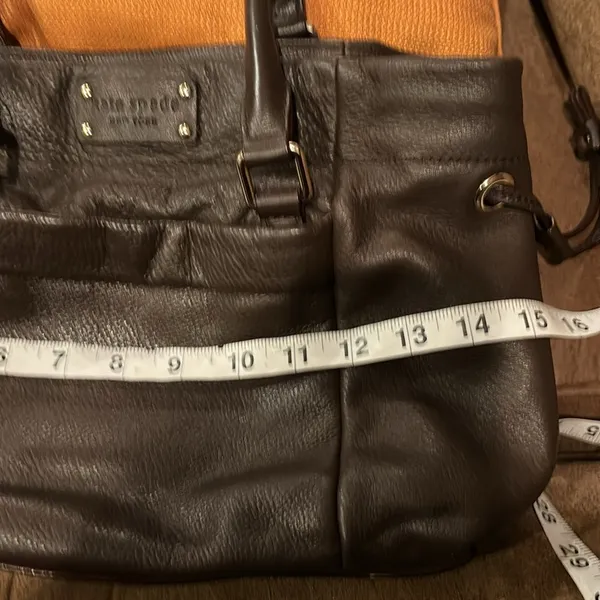 Kate Spade Brown Leather Bag Gorgeous Leather 15” Wide 8” Length - Image 12
