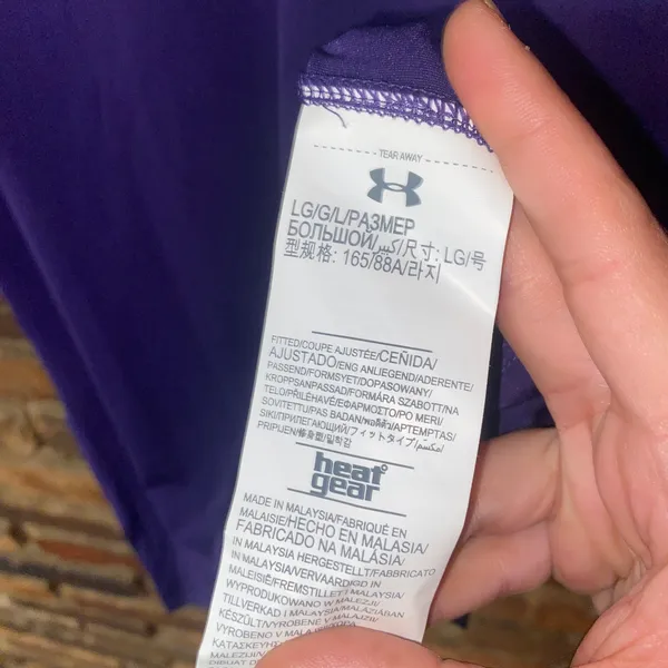 Under Armour Purple Power Alloy Short Sleeve Training Tee Women's Size Large - Image 4