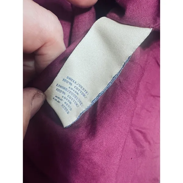 Odille Fuchsia Purple Cotton Mini Skirt Elastic Waist Tie M - Image 5