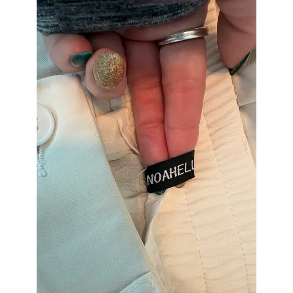 Noahella Wide Leg Pleated Trousers Cream‎ High Waist Pants Small Classic Office - Image 7