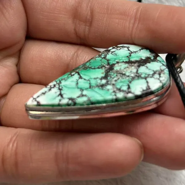 Turquoise Natural Pendant Necklace - Image 4