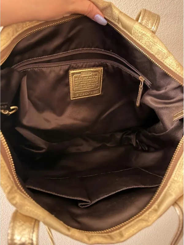 Coach Poppy Signature Metallic Gold Glam Tote 2009 - Image 3