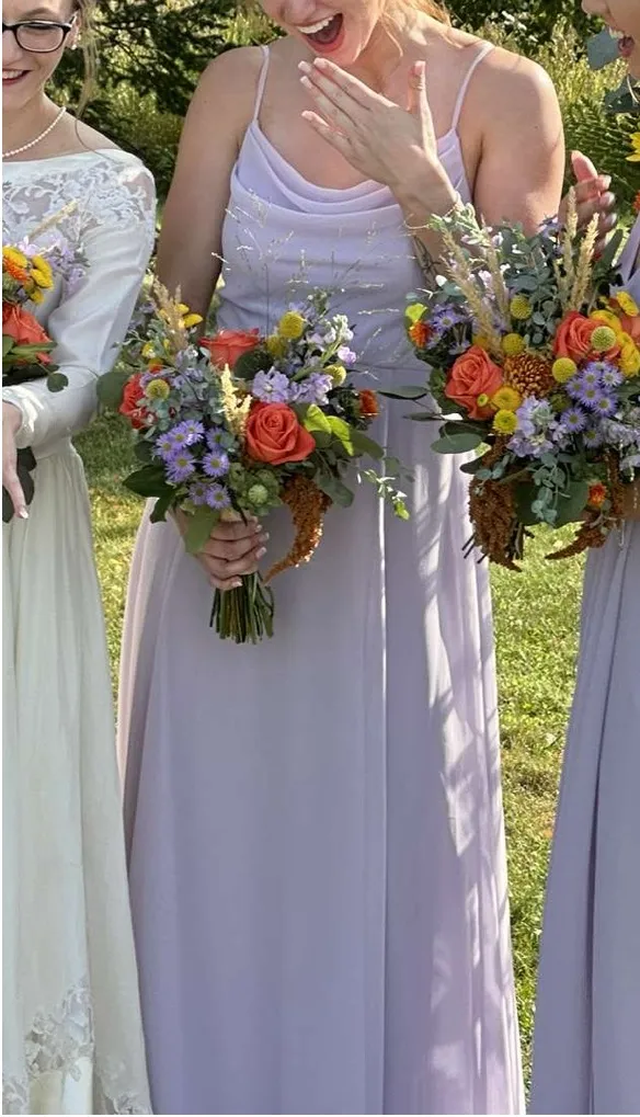 David's Bridal Purple Bridal Bridesmaid Dress - Image 2