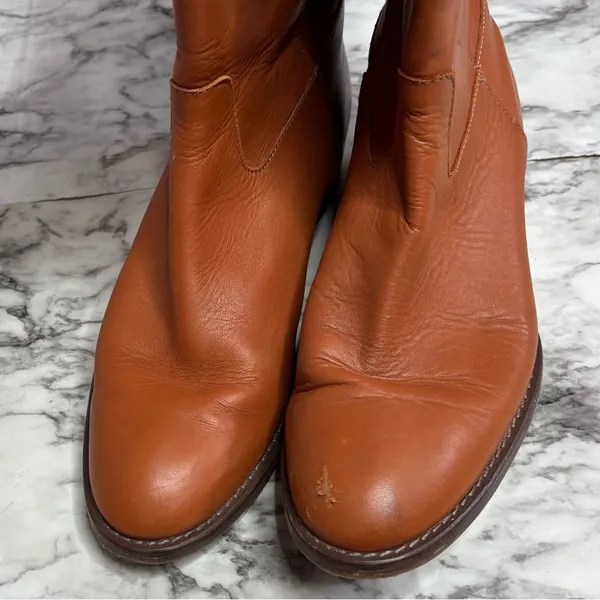 J. Crew Riding Boots leather brown size 7 brown casual western - Image 4