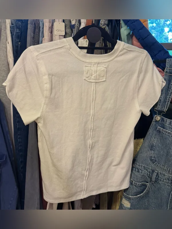 NWOT Free People We The Free One That Got Away Tee - ivory white - Large - Image 8