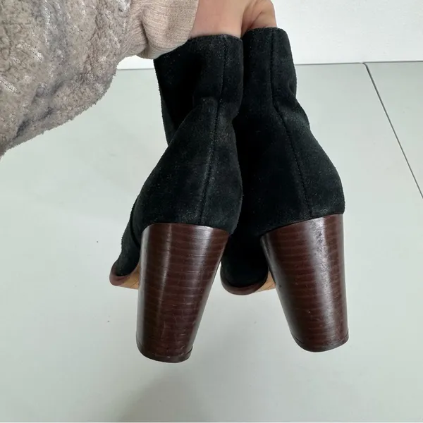 Sam Edelman Blake Black Suede‎ Ankle Bootie With Block Heel Size 6.5 - Image 5