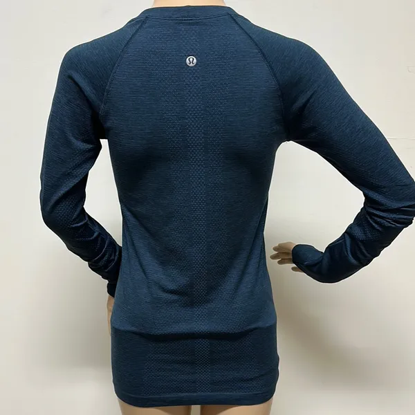 Lululemon Women's Swifty Blue Long Sleeve Activewear Performance Shirt Size S - Image 7