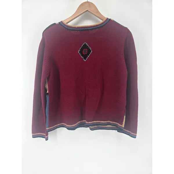 Monterey‎ Sweater Womens M 373N742 Multicolor Patchwork Southwestern EUC - Image 3