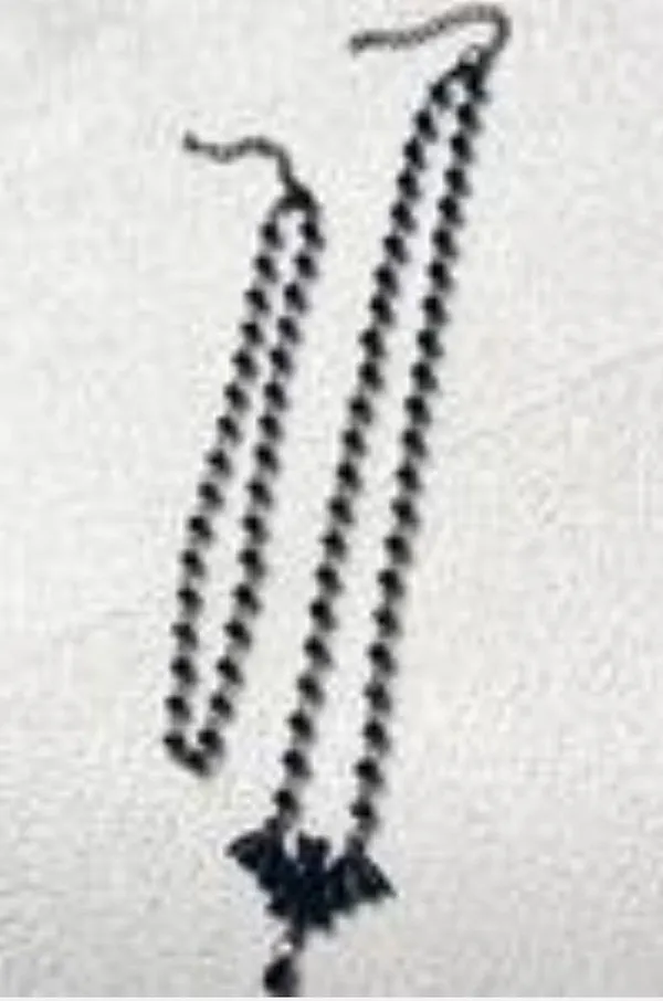 Black bat necklace with beaded details - gothic style #gothic #witchy #emo - Image 5